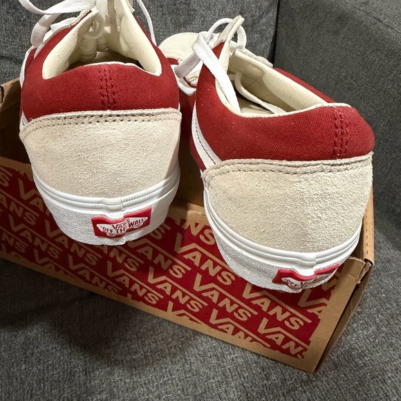 Vans Old Skool Canvas Suede Fire Brick White and Rust Mens 9 Womens 10.5 New - Picture 5 of 8